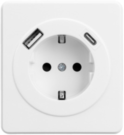 Розетка USB type-A+C, 3.0А с электрической розеткой
Miele Round,  USB type-C 5V,  USB type-A 5V,  двойная,   цвет - перламутр,  пластмасса,  KR-78-0704-1,  Kranz
 - PULSAL.RU