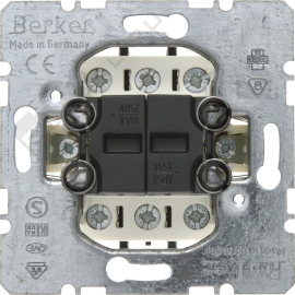 Переключатель
R.1,  R.3,  R.8,  K.1,  K.5,  Q.1,  Q.3,  Q.7,  S.1,  B.3,  B.7,  двухклавишный,  без подсветки,  с возможностью подсветки,  303808,  3038 08,  Berker
 - PULSAL.RU