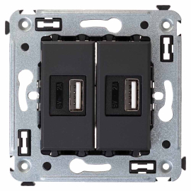 Зарядное устройство USB type-A, 2,1А
Avanti,  USB type-A 5V,  двойная,   цвет - черный матовый,  пластмасса,  4412543DKC,  DKC_4412543,  DKC
 - PULSAL.RU