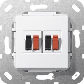 Розетка акустическая
Studio,  Standard 55,  E2,  E3,  Event,  Esprit,  E22,  F100,  2 пары,   цвет - белый глянцевый,  569303,  5693 03,  Gira
 - PULSAL.RU