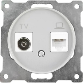 Розетка одиночная TV+RJ45
Garda,  Florence,  телевизионная (TV),  одинарная,   цвет - серый,  пластмасса,  1E20811302,  7700246,  OneKeyElectro
 - PULSAL.RU