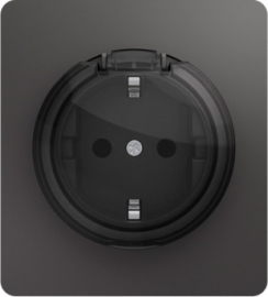 Розетка
Miele Round,  со шторками,  с крышкой,  с заземлением,  одинарная,  винтовые клеммы,   цвет - титан,  пластмасса,  KR-78-0702-2,  Kranz
 - PULSAL.RU