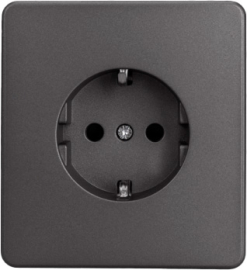 Розетка
Miele Round,  со шторками,  с заземлением,  одинарная,  винтовые клеммы,   цвет - титан,  пластмасса,  KR-78-0701-2,  Kranz
 - PULSAL.RU