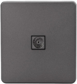 Розетка оконечная
Miele Round,  телевизионная (TV),  одинарная,   цвет - титан,  пластмасса,  KR-78-0723-2,  Kranz
 - PULSAL.RU