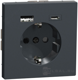 Розетка USB A+C, 2.4А с электрической розеткой
D-Life,  USB type-C 5V,  USB type-A 5V,  Электр. с USB,  двойная,   цвет - антрацит,  пластмасса,  MTN2367-6034,  MEG2367-6034,  Merten
 - PULSAL.RU