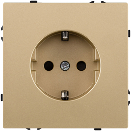 Розетка электрическая
Eclipse,  с заземлением,  одинарная,  винтовые клеммы,   цвет - золотой,  пластмасса,  EC-014GD,  Kollinger
 - PULSAL.RU