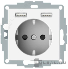 Розетка USB A+A, 2.4А с электрической розеткой
M-Smart,  M-Plan,  M-Elegance,  M-Pure,  USB type-A 5V,  Электр. с USB,  двойная,   цвет - полярно-белый,  пластмасса,  MTN2366-0319,  MEG2366-0319,  Merten
 - PULSAL.RU