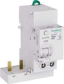 Блок дифференциального тока Systeme9 Systeme9, 2 полюса, 25А,  тип - A, 100 мА, S9V23225, Systeme Electric - PULSAL.RU
