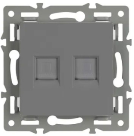 Розетка компьютерная RJ45 Cat.6 (UTP)
PRESTO,  GLARE,  VERSA,  двойная,   цвет - серый,  пластмасса,  045338 ARL,  045338,  Аrlight
 - PULSAL.RU