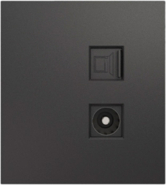 Розетка оконечная TV+RJ45 
Miele Strong,  телевизионная (TV),  одинарная,   цвет - графит,  пластмасса,  KR-78-0722-6,  Kranz
 - PULSAL.RU