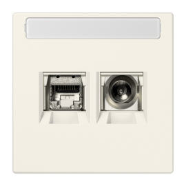 Розетка одиночная TV+RJ45
LS 990,  LS-design,  телевизионная (TV),  одинарная,   цвет - слоновая кость,  пластмасса,  MMDLS4521,  JUNG
 - PULSAL.RU