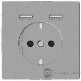 Розетка USB A+A, 2.4А с электрической розеткой
D-Life,  USB type-A 5V,  Электр. с USB,  двойная,   цвет - нержавеющая сталь,  пластмасса,  MTN2366-6036,  MEG2366-6036,  Merten
 - PULSAL.RU