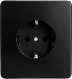 Розетка
Miele Round,  со шторками,  с заземлением,  одинарная,  винтовые клеммы,   цвет - оникс,  пластмасса,  KR-78-0701-3,  Kranz
 - PULSAL.RU