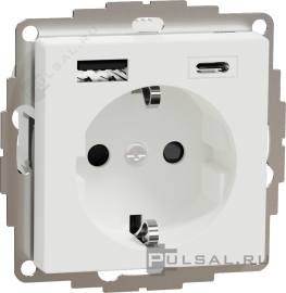 Розетка USB A+C, 2.4А с электрической розеткой
M-Smart,  M-Plan,  M-Elegance,  M-Pure,  M-Pure Decor,  USB type-C 5V,  USB type-A 5V,  Электр. с USB,  двойная,   цвет - активный белый,  пластмасса,  MTN2367-0325,  MEG2367-0325,  Merten
 - PULSAL.RU