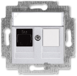 Розетка компьютерная RJ45 Cat.5e + заглушка
Levit,  одинарная,  двойная,   цвет - серебро / дымчатый чёрный,  пластмасса,  5014H-A51017 70W,  2CHH295117A6070,  ABB
 - PULSAL.RU