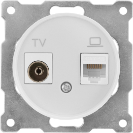 Розетка одиночная TV+RJ45
Garda,  Florence,  телевизионная (TV),  одинарная,   цвет - белый,  пластмасса,  1E20811300,  7700245,  OneKeyElectro
 - PULSAL.RU
