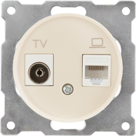 Розетка одиночная TV+RJ45
Garda,  Florence,  телевизионная (TV),  одинарная,   цвет - бежевый,  пластмасса,  1E20811301,  7700244,  OneKeyElectro
 - PULSAL.RU