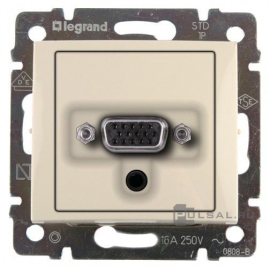 Розетка VGA (HD-15) + Jack 3,5 мм
Valena,  Etika,   цвет - слоновая кость,  пластмасса,  774182,  7 741 82,  Legrand
 - PULSAL.RU