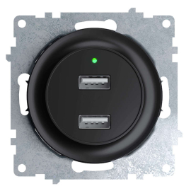 Розетка USB type-A, 2,1А
Garda,  Florence,  USB type-A 5V,  двойная,   цвет - черный,  пластмасса,  1E10351303,  2260092,  OneKeyElectro
 - PULSAL.RU