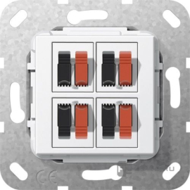 Розетка акустическая
Studio,  Standard 55,  E2,  E3,  Event,  Esprit,  E22,  F100,  4 пары,   цвет - белый глянцевый,  569403,  5694 03,  Gira
 - PULSAL.RU