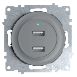 Розетка USB type-A, 2,1А
Garda,  Florence,  USB type-A 5V,  двойная,   цвет - серый,  пластмасса,  1E10351302,  2260091,  OneKeyElectro
 - PULSAL.RU