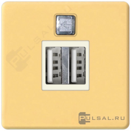 Розетка USB, 2,0 А
Toledo,  Crystal De Luxe,  USB type-A 5V,  двойная,   цвет - золото (real gold),  металл,  FD-212USBOR-A,  FEDE
 - PULSAL.RU