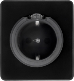 Розетка
Miele Round,  со шторками,  с крышкой,  с заземлением,  одинарная,  винтовые клеммы,   цвет - оникс,  пластмасса,  KR-78-0702-3,  Kranz
 - PULSAL.RU