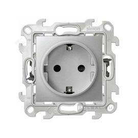 Розетка Push&Go
Simon 24 Harmonie,  со шторками,  с заземлением,  одинарная,  безвинтовые клеммы,   цвет - алюминий,  пластмасса,  2420432-033,  Simon
 - PULSAL.RU