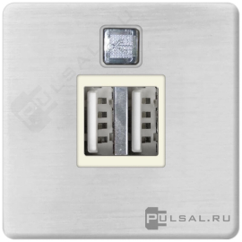 Розетка USB, 2,0 А
Barcelona,  Madrid,  USB type-A 5V,  двойная,   цвет - никель матовый (nickel satin),  металл,  FD-212USBNS-A,  FEDE
 - PULSAL.RU
