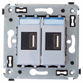 Зарядное устройство USB type-A, 2,1А
Avanti,  USB type-A 5V,  двойная,   цвет - закаленная сталь,  пластмасса,  4404543DKC,  DKC_4404543,  DKC
 - PULSAL.RU