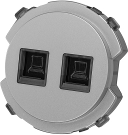 Розетка компьютерная RJ45 Cat.5 (UTP)
Байкал,  двойная,   цвет - платина,  пластмасса,  SQ1819-0316,  TDM
 - PULSAL.RU
