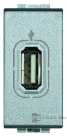 Розетка USB
LivingLight,  LivingLight AIR,  USB данные,  одинарная,   цвет - алюминий,  пластмасса,  NT4285,  BTicino
 - PULSAL.RU