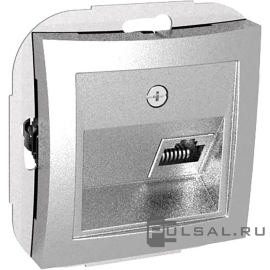 Розетка телефонная RJ11
Дуэт,  одинарная,   цвет - серебристый,  пластмасса,  WDE000381,  Schneider Electric
 - PULSAL.RU