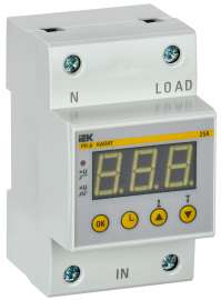 Реле напряжения 1P+N KARAT, 1НО, 25А, 220В AC, IVR31-1-25, IEK - PULSAL.RU
