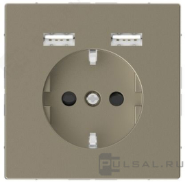 Розетка USB A+A, 2.4А с электрической розеткой
D-Life,  USB type-A 5V,  Электр. с USB,  двойная,   цвет - сахара,  пластмасса,  MTN2366-6033,  MEG2366-6033,  Merten
 - PULSAL.RU