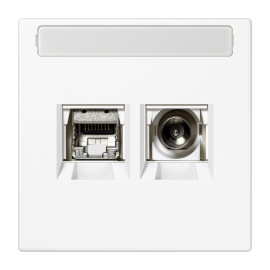 Розетка одиночная TV+RJ45
LS 990,  LS ZERO,  LS-design,  телевизионная (TV),  одинарная,   цвет - белый матовый,  пластмасса,  MMDLS4521WWM,  JUNG
 - PULSAL.RU