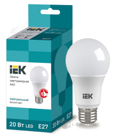Лампа
светодиодная
Лампы IEK,   цоколь - E27,   мощность - 20Вт,   световой поток - 1780Лм,   цветовая температура - 4000К,  не диммируется,  LLE-A60-20-230-40-E27,  IEK - PULSAL.RU