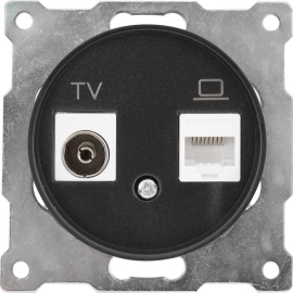 Розетка одиночная TV+RJ45
Garda,  Florence,  телевизионная (TV),  одинарная,   цвет - черный,  пластмасса,  1E20811303,  7700247,  OneKeyElectro
 - PULSAL.RU
