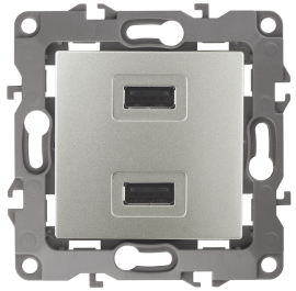 Зарядка USB, 2,1А
Эра 12,  USB type-A 5V,  двойная,   цвет - перламутр,  пластмасса,  Б0027500,  12-4110-15,  ЭРА
 - PULSAL.RU