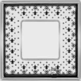 Рамка
Vintage Porcelain,  1 пост,   цвет - хром блестящий (bright chrome), черная лилия,  вертикальная,  горизонтальная,  металл,  фарфор / керамика,  FD01341NECB,  FEDE
 - PULSAL.RU