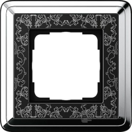 Рамка
ClassiX Art,  1 пост,   цвет - хром,  черный,  вертикальная,  горизонтальная,  металл,  0211682,  0211 682,  Gira
 - PULSAL.RU