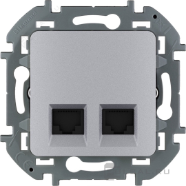 Розетка компьютерная RJ45 Cat.6 (UTP)
Inspiria,  двойная,   цвет - алюминий,  пластмасса,  673842,  6 738 42,  Legrand
 - PULSAL.RU