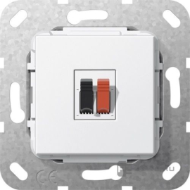 Розетка акустическая
Studio,  Standard 55,  E2,  E3,  Event,  Esprit,  E22,  F100,  1 пара,   цвет - белый глянцевый,  569203,  5692 03,  Gira
 - PULSAL.RU