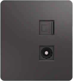 Розетка оконечная TV+RJ45 
Miele Round,  телевизионная (TV),  одинарная,   цвет - титан,  пластмасса,  KR-78-0722-2,  Kranz
 - PULSAL.RU