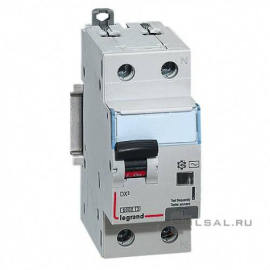 Автоматический выключатель дифференциального тока DX³, 1+N полюс, 25А, C, 6 кА,  тип - AC, 30 мА, 411004, Legrand - PULSAL.RU