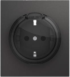 Розетка
Miele Strong,  со шторками,  с крышкой,  с заземлением,  одинарная,  винтовые клеммы,   цвет - графит,  пластмасса,  KR-78-0702-6,  Kranz
 - PULSAL.RU