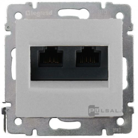 Розетка компьютерная RJ45 Cat.5e (UTP) с монтажными лапками
Valena,  двойная,   цвет - алюминий,  пластмасса,  770231,  7 702 31,  Legrand
 - PULSAL.RU