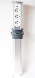 Блок розеточный выдвижной автоматический с USB-зарядкой
Системы лючков,  для столов и мебели,  3 поста,  6 модулей,   цвет - алюминий,  металл,  IP 54,  400005-SPL,  400005,  SPL
 - PULSAL.RU