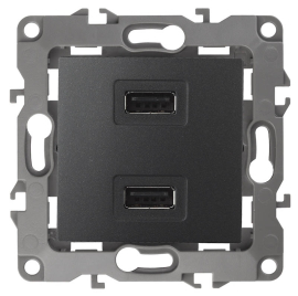 Зарядка USB, 2,1А
Эра 12,  USB type-A 5V,  двойная,   цвет - антрацит,  пластмасса,  Б0027495,  12-4110-05,  ЭРА
 - PULSAL.RU