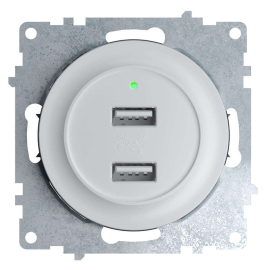 Розетка USB type-A, 2,1А
Garda,  Florence,  USB type-A 5V,  двойная,   цвет - белый,  пластмасса,  1E10351300,  2260089,  OneKeyElectro
 - PULSAL.RU